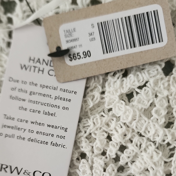 RW&CO. White Crochet Puff-Sleeve Top - Picture 5 of 6